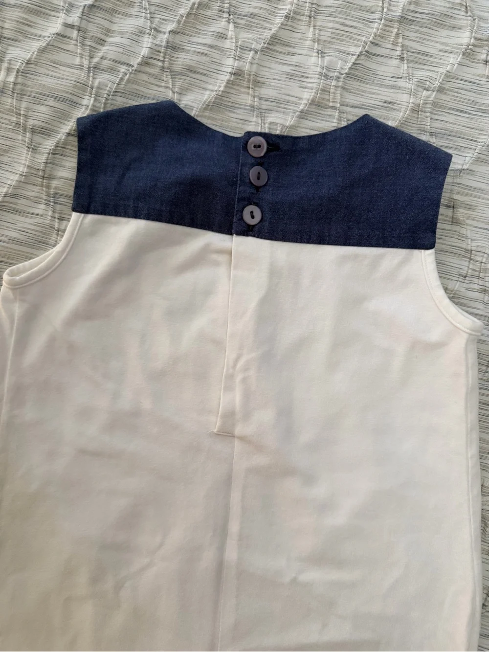 Mimi sol Girls White & Navy Graphic Shift Dress size 5-6 rhinestone dog print